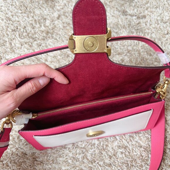 COACH Tabby 26 Small Color-Block Leather Shoulder Bag - Picture 10 of 14